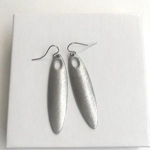 Chicos Silver Elongated Drop Earrings